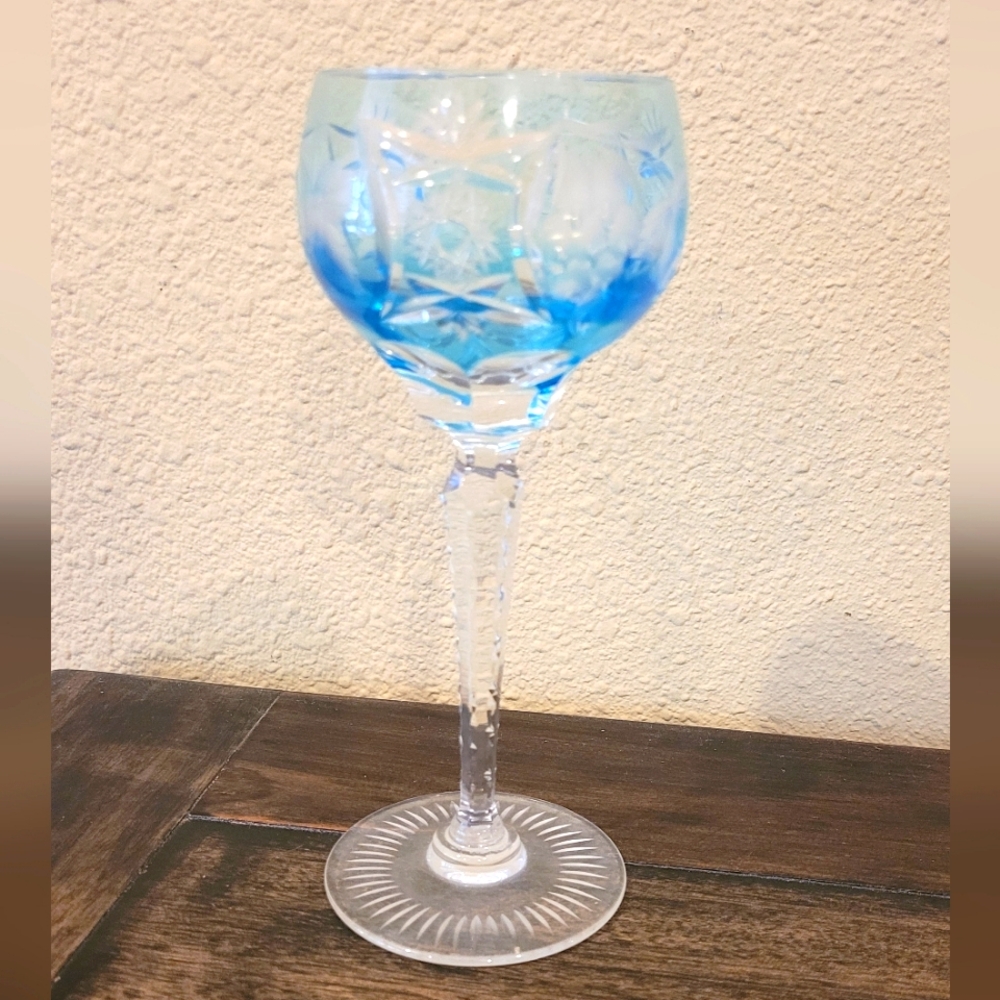 Vintage Nachtmann Crystal Handblown Colored Wine Glass